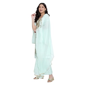 Salwar Kameez Churidar pijama mujeres indio étnico señoras vestido de fiesta Punjabi costura césped traje bordado trajes - Product Image 5