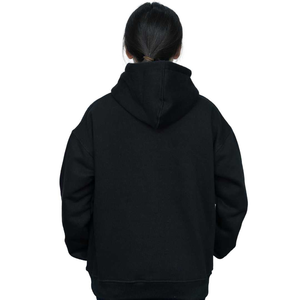 Sudadera con Capucha Negra para Mujer, Manga Larga, Color Sólido, Felpa, Informal, para Otoño, con Bolsillos, Transpirable - Product Image 2