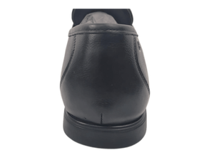 Mocasines Negros de Cuero Genuino con Punta Redonda, Cierre de Hebilla, Suela de Goma Cómoda, para Todas las Temporadas, Color Sólido - Product Image 2