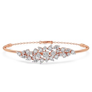 กำไลข้อมือทองคำแท้ 14k/18k/22k ดีไซน์หรูหรา ประดับเพชรแล็บหลากหลายรูปทรง สามารถเปิดได้ เหมาะสำหรับผู้หญิงและเด็กผู้หญิง สวมใส่ในงานปาร์ตี้ - Product Image 5