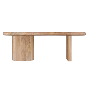 Sculptural Base Solid Mango Wooden Irregular Shape Curve Top Natural TC Finish Latest Modern Wooden Living Room <b>Coffee</b> <b>Table</b> - Product Image 5