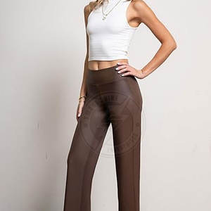 กางเกงหนังสั่งตัดสำหรับผู้หญิง ดีไซน์โดดเด่น ขายดี ผลิตในปากีสถาน - Product Image 5