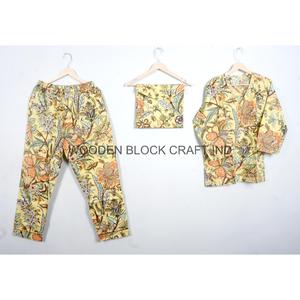 Conjunto de Pijama Unisex de Manga Larga con Cuello en V, 100% Algodón Suave, Estampado Digital, para Otoño, Primavera y Todas las Temporadas - Product Image 1