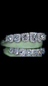 Grillz personnalisés en diamant VVS cultivé en laboratoire, en argent sterling 925 et or 10 carats, entièrement sertis de diamants ronds, testés et approuvés, prix d'usine en gros - Product Image 4