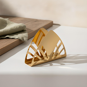 Porte-serviettes en métal doré, support moderne pour serviettes en papier, organisateur de table décoratif pour restaurant, café, hôtel, maison - Product Image 1