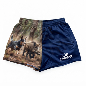 Kids Dogs Highland pig Footy Shorts Custom Zippered Pockets Footy Shorts <b>Farm</b> Harvest Footy Shorts Australia - Product Image 3