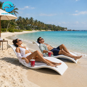 Chaise longue de plage légère et portable en <span class=keywords><strong>plastique</strong></span> rigide FRP (fibre de verre) pour <span class=keywords><strong>piscine</strong></span>, ensemble de chaises longues de bronzage à prix abordable - Product Image 1