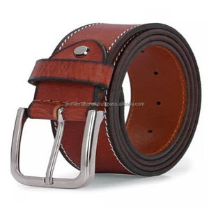 Cinturón Casual de Cuero Genuino Marrón Claro Hecho a Mano con Costuras Duraderas para Hombre con Tornillo Chicago para Cambio de Hebilla - Product Image 5