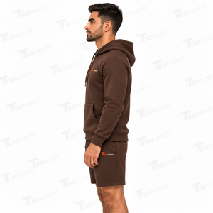 Ensemble tendance pour homme : sweat à capuche et short en coton et polyester léger, idéal pour l'été, la gym, l'entraînement, le streetwear, personnalisable OEM - Product Image 2