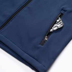Softshell Fitness Windbreaker <b>for</b> <b>Men</b> Waterproof Polyester with Stand Collar and Front Logo <b>Canvas</b> Material <b>Jacket</b> - Product Image 4