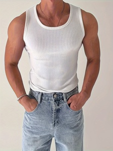 Camiseta sin Mangas Estilo Vintage, Diseño Clásico, Tela Suave, Uso Diario Informal - Product Image 3