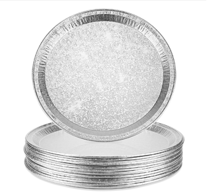 Assiette de service en aluminium, plat de présentation décoratif pour la maison, plat rond en aluminium sûr - Product Image 2
