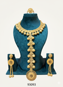 MOLL JEWELLERS Ensemble de bijoux de luxe en or rempli 24 carats avec zircon, collier long, pendentif, boucles d'oreilles et bague pour femme, certifié mariage - Product Image 5