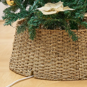 ปลอกและกระโปรงต้นคริสต์มาสแบบสานมือจากหญ้าทะเล  รักษ์โลก สไตล์เรียบง่าย  สามารถปรับแต่งสีและขนาดได้ สำหรับตกแต่งบ้าน ผลิตในเวียดนาม - Product Image 2