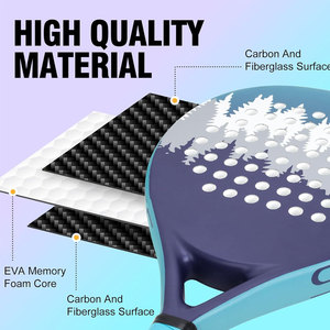 Original Factory Available Custom Logo 3K Carbon Fiber Paddle Padel Racket Wrist Guard Premium Manufacturer Racquet for Training - Product Image 3