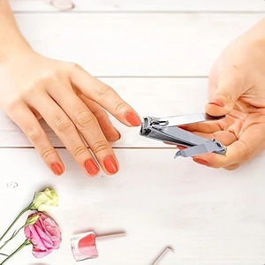 กรรไกรตัดเล็บมืออาชีพแบบกันน้ำกระเซ็น พร้อมตะไบ กรรไกรสแตนเลส และอุปกรณ์สำหรับเล็บเท้า เล็บมือ ใบมีดกว้าง ทนทาน - Product Image 5