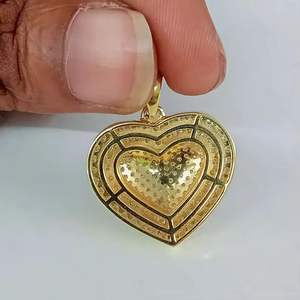 Colgante de Lujo con Forma de Corazón de Moissanita, Chapado en Plata 925, con Incrustaciones de Piedras, para Unisex, Collar Romántico - Product Image 4