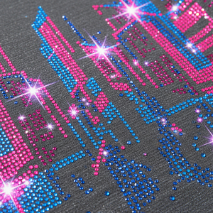 T-shirt professionnel personnalisé avec strass, graphisme en cristal thermocollant haute densité, vêtements scintillants pour fabricants en gros - Product Image 5