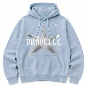 เสื้อฮู้ดดี้ผู้ชายสีฟ้าอ่อนทรงโอเวอร์ไซส์ ผ้าฟลีซ ทรงปกติ มีกระเป๋า ดีไซน์ลำลอง เหมาะสำหรับใส่ในฤดูหนาว เป็นมิตรกับสิ่งแวดล้อม กันน้ำ - Product Image 1