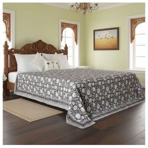 Handmade Cotton Printed <b>Quilt</b> Traditional <b>Bedding</b> Queen Size Throw Fabric All Season Home Decor Kantha Style Throw Cover - Product Image 1