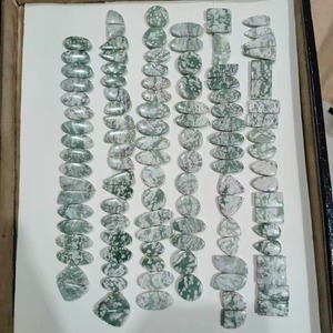 Paire de cabochons en jade naturel Peace, 18 mm, formes variées, KHUSHI GEMS STONE, pour la fabrication de bijoux, couleur selon l'image, 3-5g - Product Image 1