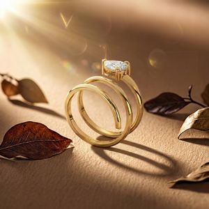 Anillo Ligero de Oro de 14K/10K con Diamante de Laboratorio de 1.25Ct, Corte Pera Brillante, Estilo Único, Anillo de Compromiso, Promesa o Boda - Product Image 6