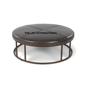 Table basse ottoman décorative en bois, mousse et tissu, meuble moelleux pour chambre, salon, balcon - Product Image 6