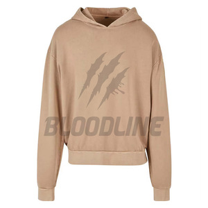 Sweat-shirt à capuche unisexe Bloodline, coupe oversize, en coton tricoté, décontracté, imprimé devant, manches classiques, pour l'automne - Product Image 1
