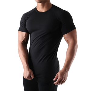 Camiseta Deportiva de Compresión para Hombre, de Alta Calidad OEM, Corte Ajustado, Ecológica, Antiarrugas, de Poliéster/Algodón, Secado Rápido y Transpirable - Product Image 4