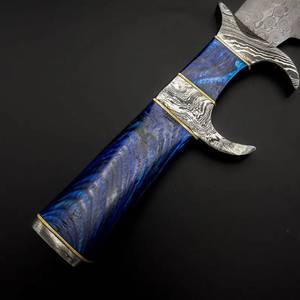Cuchillo Bowie de Acero de Damasco Hecho a Mano de Alta Calidad, Grado Industrial, OEM, con Mango de Madera, para Caza, Supervivencia y Actividades al Aire Libre - Product Image 4