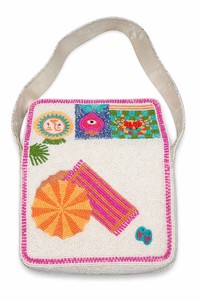 Beach vibes beadwork bag close-up handbag detail Perfect for Evening Wedding and Casual Use Available For Sale - Product Image 4