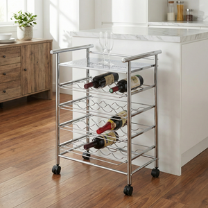 Porte-bouteilles en métal à 5 niveaux de qualité OEM, meuble de rangement pour la cuisine, fabriqué à Taïwan, qualité supérieure, meubles de rangement pour la maison pour eBay - Product Image 5