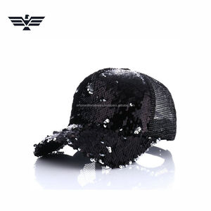 Casquette de camionneur personnalisée avec paillettes argentées |   Casquette de baseball en maille scintillante |   Casquette de sport ajustable, respirante, en polyester, à fermeture snapback - Product Image 6