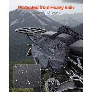 Borsa Laterale per Moto di Grande Capacità 30 L (15 L X 2) con Copertura Impermeabile e Cinghie, Compatibile con MOS - Product Image 5