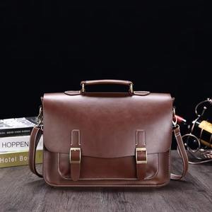 Sac pour ordinateur portable en cuir véritable durable pour hommes - Sac à main pour usage quotidien des cadres d'affaires - Product Image 3