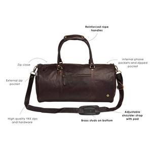 กระเป๋าเดินทางหนังแท้สไตล์วินเทจสำหรับวันหยุดสุดสัปดาห์ เหมาะสำหรับทุกเพศ พกพาสะดวก น้ำหนักเบา ความจุขนาดใหญ่ รุ่น LDB-0269 - Product Image 5