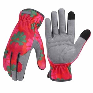 Guantes de Jardinería Premium para Mujer, Diseño Floral, Transpirables, Respaldo de Spandex y Palma de Tela Suave, Guantes de Trabajo Protectores - Product Image 1
