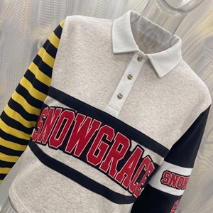 Camiseta de Béisbol Snowgrace de Manga Larga a Rayas, Cuello Camisero, Corte Regular, Unisex para Adultos, Transpirable, de Poliéster, para Todas las Temporadas - Product Image 6