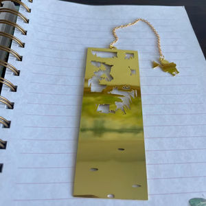 Marcapáginas Metálicos Personalizados para Eventos y Marca Corporativa con Acabado Dorado Pulido - Product Image 2