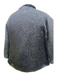 เสื้อเกราะเหล็กยุคกลาง แบบวงแหวนต่อกัน ทำจากเหล็กอ่อน ชุดเกราะไวกิ้ง อัศวิน ฮอบเบิร์ก สำหรับการแสดงบทบาทสมมติ ทำด้วยมือ ชุดคลุมโลหะสำหรับฮาโลวีน - Product Image 4