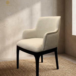 Kyara Modern Wood Dining Armchair with Ergonomic Design <b>Backrest</b> Durable Stable Polyester Upholstery for Home Office & Hotel Use - Product Image 2