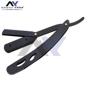 Premium Professional Straight Barber Razor for <b>Men</b> Single Blade Cut Throat Razor Kit Stainless Steel Sleek Black Shavette - Product Image 5