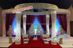 Fabuloso espejo Mandap para bodas del sur de Asia bodas occidentales Metal Mandap decoración boda al aire libre tema moderno Metal Mandap - Product Image 3