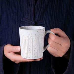 Vintage Ceramic <b>Mug</b> Vertical Stripes Creative Japanese-Style Coffee Cup Rustic <b>Earthenware</b> Cup - Product Image 2