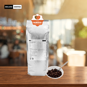 Granos de Café Robusta Puro Superior 1kg Milano Coffee Paquete de Granos Tostados Ligeros - Product Image 3