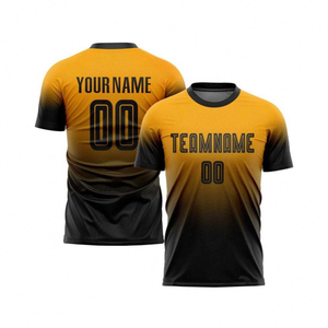 เสื้อฟุตบอลอีลิทแบบสั่งทำพิเศษ เนื้อผ้าระบายอากาศ โพลีเอสเตอร์ 100% พิมพ์ลายแบบซับลิเมชั่น คอวี สำหรับผู้ชายและผู้หญิง - Product Image 1