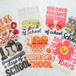 Transferts DTF pour vêtements : Motifs pour enseignants, crayons, rentrée scolaire, football, sport, infirmières, 100 jours d'école - Product Image 2