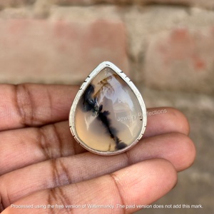 Tendance, Meilleures ventes, Vente en gros : Agate de Montana originale, taille poire, sertie clos, en argent sterling 925, pour femme, style religieux, pour mariage - Product Image 2