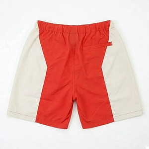 <b>Men's</b> Red And Cream Color Blocking Track <b>Jacket</b> And Shorts Set Sporty Quick Dry Polyester <b>Summer</b> Wear - Product Image 5