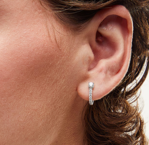 <b>Hoops</b> Earrings Diamond Earrings Gold and <b>Silver</b> Earrings Natural and Lab Grown Diamonds Earrings <b>Hoops</b> Fine Jewelry for Women - Product Image 3